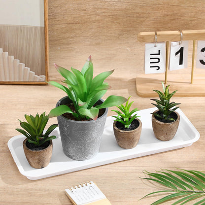 Sewroro 10pcs Rectangular Plant Saucers, Plastic Flower Pot Trays for Indoor Outdoor Use, 15. 7 X 5. 9 Inch Water Catchment Trays for Overwatering Protection, Reusable Bonsai Pot Bases