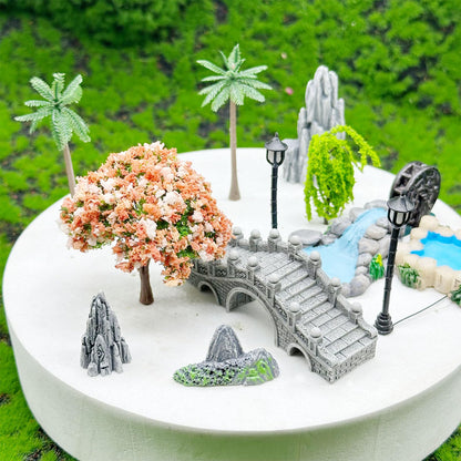Woohome 42 PCS Mini Garden Accessories Fairy Garden Kit Micro Landscape Mini Zen Garden Accessories for Diorama Project DIY, Mini House Decor