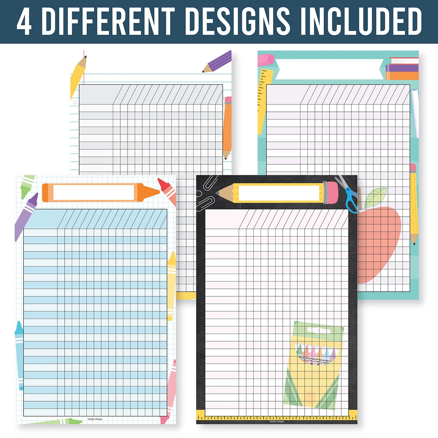 Attendance Chart for Classroom Management - 4 Incentive Chart for Classroom Essentials, 11x17 Student Behavior Charts and Homework Tracker, Teachers Class Attendance and Assignments Log