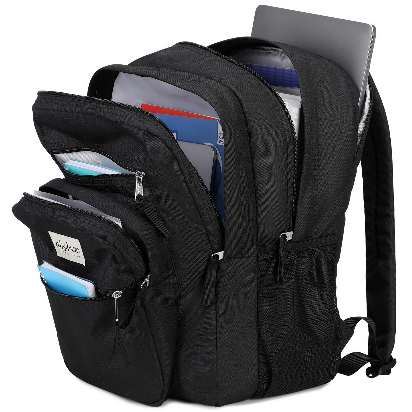 abshoo 34L Large Backpack for School Water Resistant Women Men Bookbag For College, Middle High School, Travel (Black)