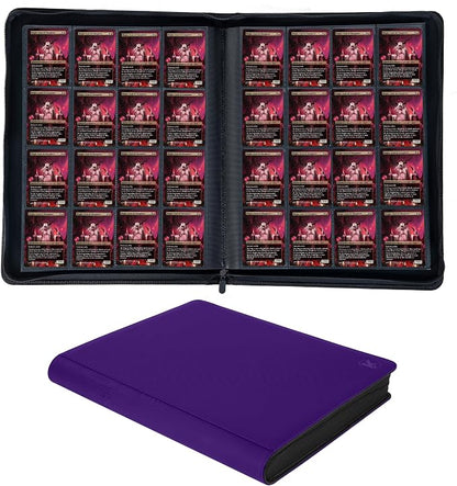 1408+ Pockets Trading Card Binder, 16-Pocket Card Ablum Compatible with MTG,Sports Cards & Other Standard Size Trading Card (Purple)