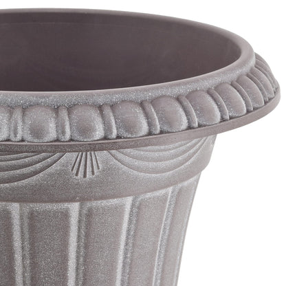 Arcadia Garden Products PL20WW Indoor/Outdoor Classic Traditional Plastic Urn Planter, Whitewash, 10" x 12", White Wash