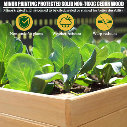 Yardenaler 6 x 3 x 2FT Raised Garden Bed with Legs, Large Outdoor Elevated Wood Planted Box with Liner for Vegetable Flower, Backyard and Patio, Natural