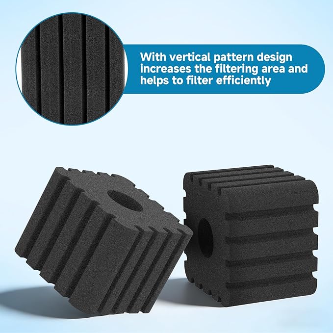 AQQA Aquarium Sponge Filter Replacement Sponge for AQ046-S (2Pack)