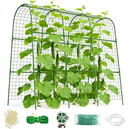 Cucumber Trellis for Raised Bed 48" L x 48" H U-Shape Garden Trellis for Climbing Plants Outdoor, Metal Arch Trellis for Vegetables, Plant Support for Tomato Pea Zucchini Grape Flowers