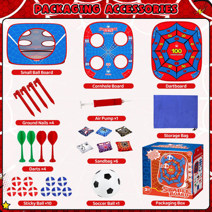 Spider Bean Bag Toss Game for Kids Age 4-8, Cornhole Board Outdoor Toys for Toddlers Party Carnival Outside Games Toy Christmas Birthday Gifts for Kid Boys Girls 3 4 5 6 7 8 9 Year Old