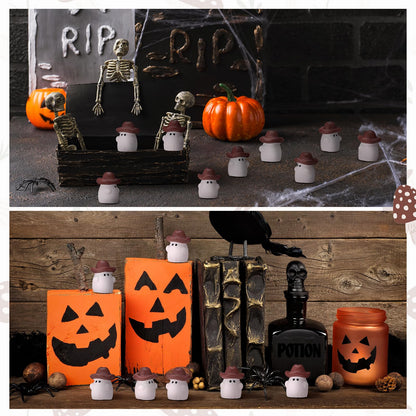 VioraWhite 50 Pcs Halloween Mini Cowboy Figurines Resin Tiny Miniature Cowboy Figures for Halloween Party Outdoor Home Garden Decoration