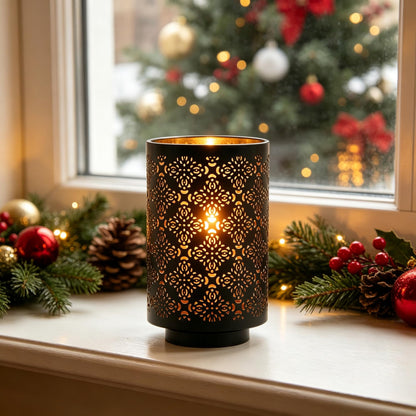 Hosley Set of 2 Diamond Cut Candle Holders Elegant 8 Inch Height Stands for Timeless Ambiance and Versatile Styling Dazzle Your Decor