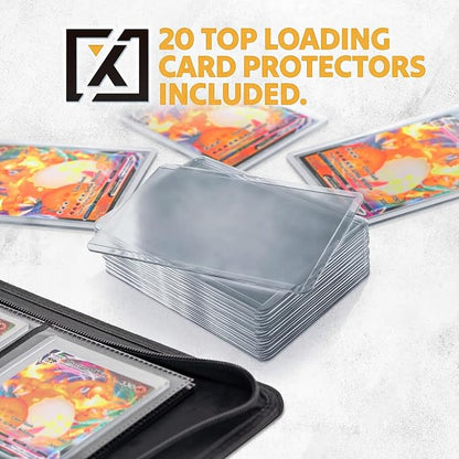 X PRO Top Load Card Binder - Compatible with Top-loading Card Cases - Fits 252 | 20 Premium Loaders Included | 9-Pocket Ringless Double-Sided Pages | Storage for TCG & Sports Cards (Frost White)