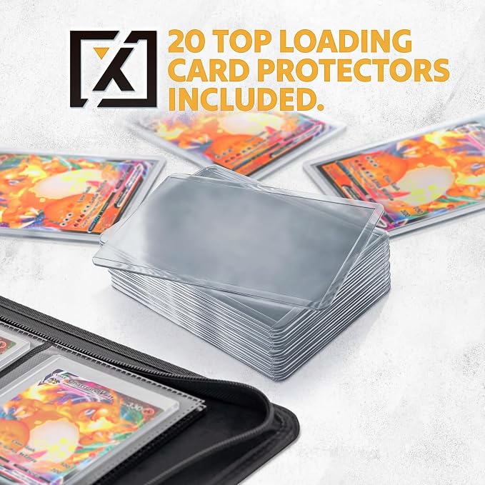 X PRO Top Load Card Binder - Compatible with Top-loading Card Cases - Fits 252 | 20 Premium Loaders Included | 9-Pocket Ringless Double-Sided Pages | Premium Storage for TCG & Sports Cards