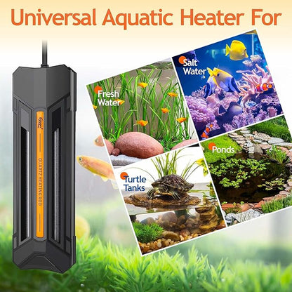 hygger 1200W Aquarium Heater with Controller, Adjustable & Submersible Fish Tank Heater with Digital Display Safety Triple Protection Beeping Alarm for Saltwater and Freshwater 160-280 Gallon