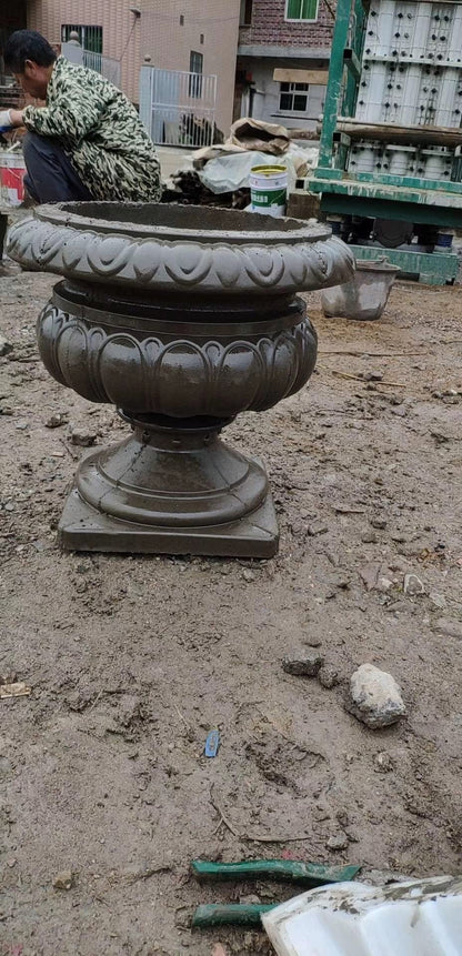 Rezone D50cm Garden Cement Plastic Precast Concrete Flower Pot Decorative Planter Molds for Sale