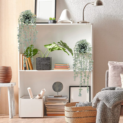 COCOBOO 2 Pcs Artificial Eucalyptus Plants Shelf Hanging Fake Plant in Pot for Wall Bedroom Home Patio Indoor Outdoor Decor