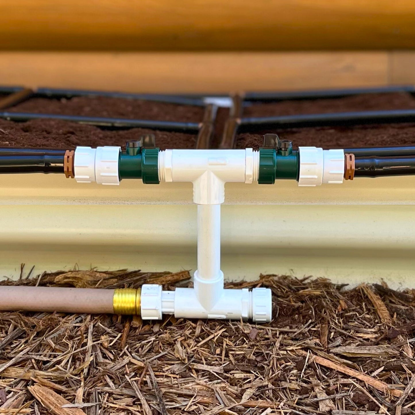 Garden Grid Manifold - 6" Tall, Double Style | Link All of Your Garden Grids So They Water Together | Ideal for Side-By-Side Garden Grid Connections