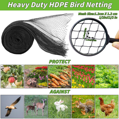 Garden Mesh Netting 28x30 FT - Heavy Duty Bird Net, Mesh Pest Barrier Reusable Ultra Fine Deer Fence Netting Crops Row Cover Raised Bed Protect Fruits Flower Vegetables from Bird Deer Squirrel