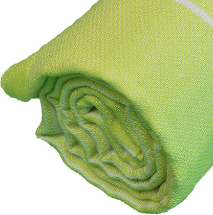 Bersuse Towels Anatolia XL Beach Blanket Throw Blanket Turkish Towel 100% Cotton Extra-Large Quick-Dry Lightweight Premium Peshtemal Towel - 61x82 Inches, Pistacho Green