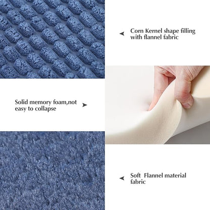 BVAGSS Reversible Dog Crate Pad, Memory Foam Pet Bed Mat, Soft Warm Machine Washable Sleeping Kennel Mattress for Small Medium Dogs XH079 (30''x20''x1.6'',Navy)