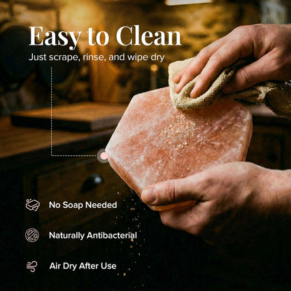 UMAID Sizzle Block™ Himalayan Salt Block 4 Pack (6" Hexagon) – Food Grade Salt Slabs for Burgers, Steak, Seafood & Vegetables – Heat for Grilling & Cooking or Chill for Sushi, Charcuterie & Food Presentation – Unique Gifts for Men & Dad Gifts for Fathers