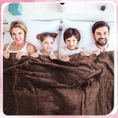 Newwiee 4 Pcs Flanne Fleece Throw Blanket for Bed Couch Large 3D Waffle Textured Soft Blanket Winter Warm Lightweight No Shedding No Pilling Decorative Throw, 50x60 Inch(Graceful Color)