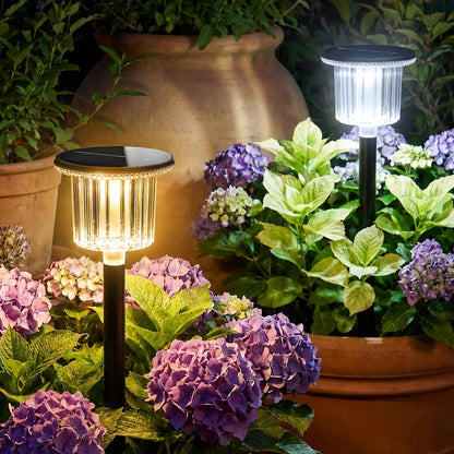 WERRMTH Super Bright Solar Pathway Lights 6 Pack, Adjustable Warm & Cold Solar Lights Outdoor Waterproof IP65, Auto On/Off, Outdoor Decor Light for Garden,Landscape,Path,Yard,Patio,Driveway
