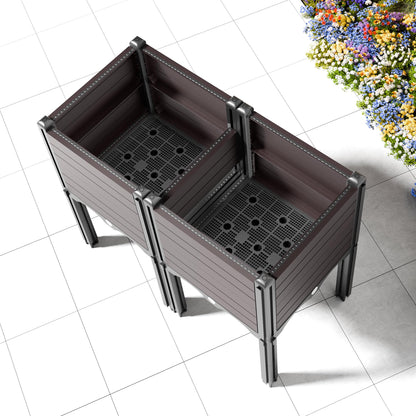 INSECT GENERAL Raised Garden Bed with Legs, Outdoor Planter Boxes & Rectangular Planter, Elevated Above Ground Garden Bed Plastic Flower Pot for Patio Yard, 23.62" × 11.81" × 22.44"