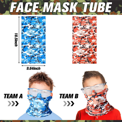 Sosation 12 Sets Tactical Vest Compatible with Nerf Party Favor Accessories, Face Mask Wrist Ammo Holder Toy Gift Supplies (Orange and Blue)