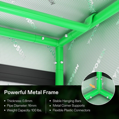 VIVOSUN 2-in-1 4x3 Grow Tent, 48"x36"x72" Seedling Clone Tent High Reflective Mylar with Multi-Chamber and Floor Tray for Hydroponic Indoor Plant Tent