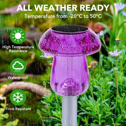 Solar Lights Outdoor, 8 Pack Mushroom Lights Outside Waterproof, Solar Powered LED Lighting for Garden, Yard, Landscape, Path, Pathway, Lawn, Walkway, Driveway, Backyard Halloween Decor (Purple)