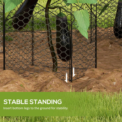 Garden Chicken Wire Cloche, 12" x 14" Plant Protectors from Animals, 4 Pack Metal Crop Cages to Keep Animals Out, Black