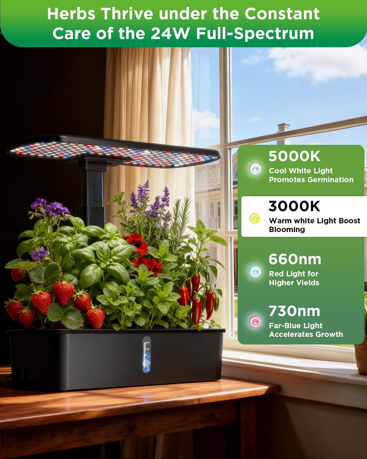 hdroor Hydroponics Growing System Kit 12 Pods Indoor Garden, Hydroponic Indoor Herb Garden Kit with Grow Light, Smart in Door Gardening Gifts for Women, Adjustable Height, Auto Timer, Quiet Pump