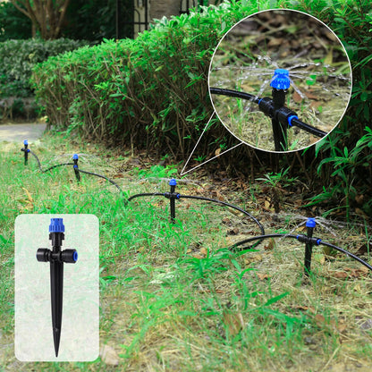 Drip Irrigation Emitters,with Adjustable 360 Degree Water Flow Drippers Emitters Push-to-Fit for 1/4 inch Tubing Garden Drippers Emitters for House Garden Watering System(12pcs- Drip)
