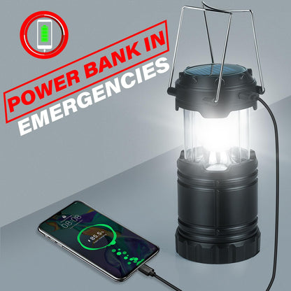 Wsky Solar Camping Lantern 4-Pack - Rechargeable LED Lights, Magnetic Base & Foldable Hanging Hook- Collapsible Lamp Battery Powered Perfect for Power Outages, Hiking, Campsites, Emergencies