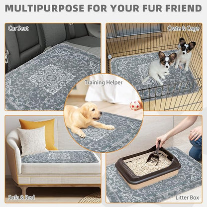 KOOLTAIL Washable Pee Pads for Dogs, 2 Pack Super Absorbent Reusable Puppy Training Pads Waterproof, Nonslip and Leak-Proof Dog Pee Pads, Large Pet Mats Whelping Pads for Floor, Crate, Couch 36*41