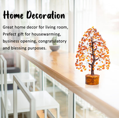 Carnelian Crystal Tree of Life Money Bonsai Natural Gemstone Feng Shui Tree for Luck, Prosperity Healing Crystal Chakra Tree for Home Office Decor Spiritual Gift, Birthday Gifts for Women, Mom Sister