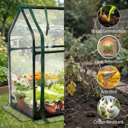 PROWORX Mini Greenhouse 36"×18"×33" Small Greenhouse Seed Starting Waterproof Floor Mat Portable Greenhouse Patio Balcony and Garage Indoor & Outdoor
