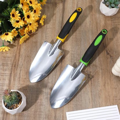 10 Pcs Garden Shovel Aluminum Alloy Heavy Duty Trowel Garden Tool Small Shovels for Digging Metal Hand Trowel Spade with Soft TPR Handle for Lawn Yard Farm Home Shop Planting