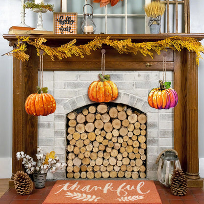 kuchisity Large Size 7" Wooden Pumpkin Cutouts 30 PCS, Unfinished Fall Wooden Ornaments DIY Blank Pumpkin Slices Crafts for Thanksgiving Halloween Party Home Decoration