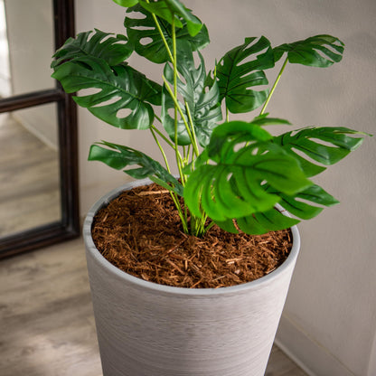 XBrand 28-Inch Tall Tapered Indoor and Outdoor, Gray Planter