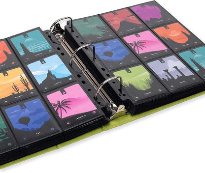 Vault X Large Ring Binder, 900 Cards, fits 9 Pocket Pages, Exo-Tec Material, 3 D-Ring Folder, for Trading Cards (Black/Green)