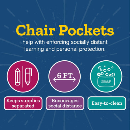 Store More Dual Storage Deep-Pocket Chair Pockets – 6 Pack – Blue/Mint