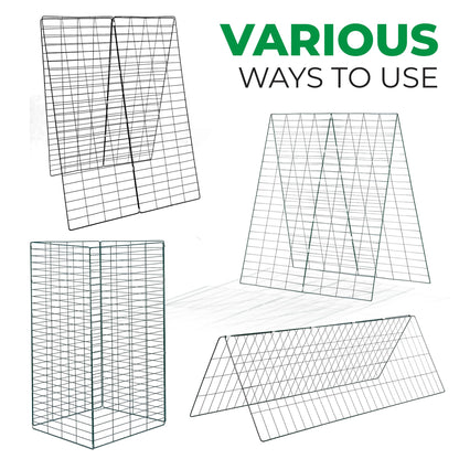 FazCo – Cucumber Trellis for Garden Raised Bed - 48" by 34" Outdoor Foldable Pea Trellis - A Frame Panel for Climbing Plants Vegetables Vines with Plant Support Clips & Staple Pins