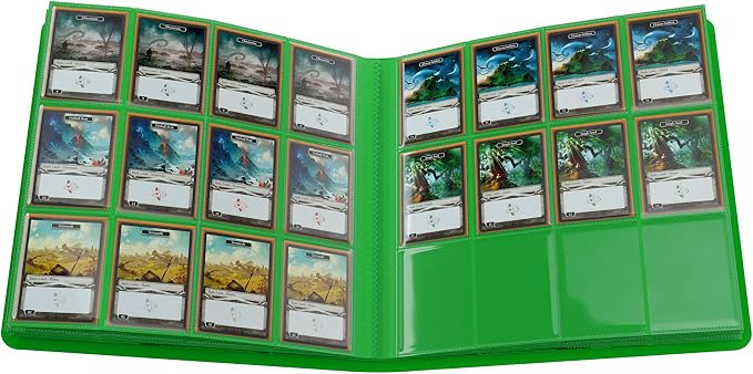 Casual Album 24-Pocket | Organize Standard and Japanese Size Collectible Cards | Premium Card Game Protector | Holds up to 480 Cards |Ideal for Playset Collections | Green Color | Made by Gamegenic