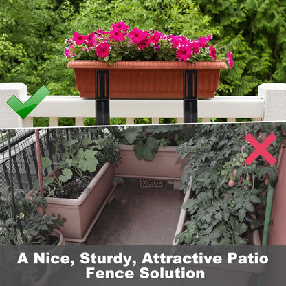 Deck Railing Planter Stand, Retractable Balcony Plant Holder for Window Box Planter, Handmade Steel Rectangular Flower Box Clip for Windowsill, Garden, Patio Fence, Front Porch