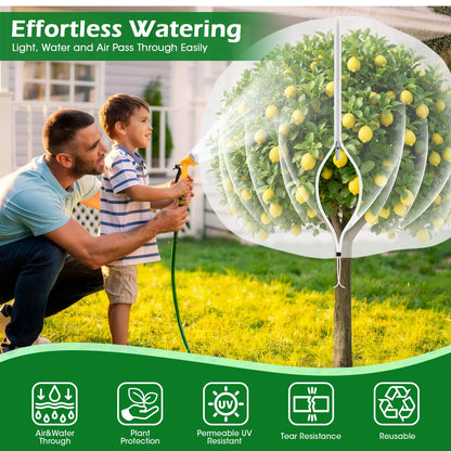 4'x6' Fruit Tree Netting Cover with Zipper and Drawstring, Ultra-Fine Mesh Garden Plant Insect Pest Net Barrier Protection Covers to Prevent Squirrel Bird Deer Cicadas Bag for Blueberry Tomato-1Pcs
