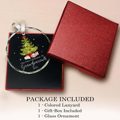 MALFIRST Our First Christmas as Grandparents 2025 Ornament – First Time Grandparent Ornament, New Grandpa Grandma Gift, Grandmas First Christmas Ornament, First Year as Grandparents Keepsake