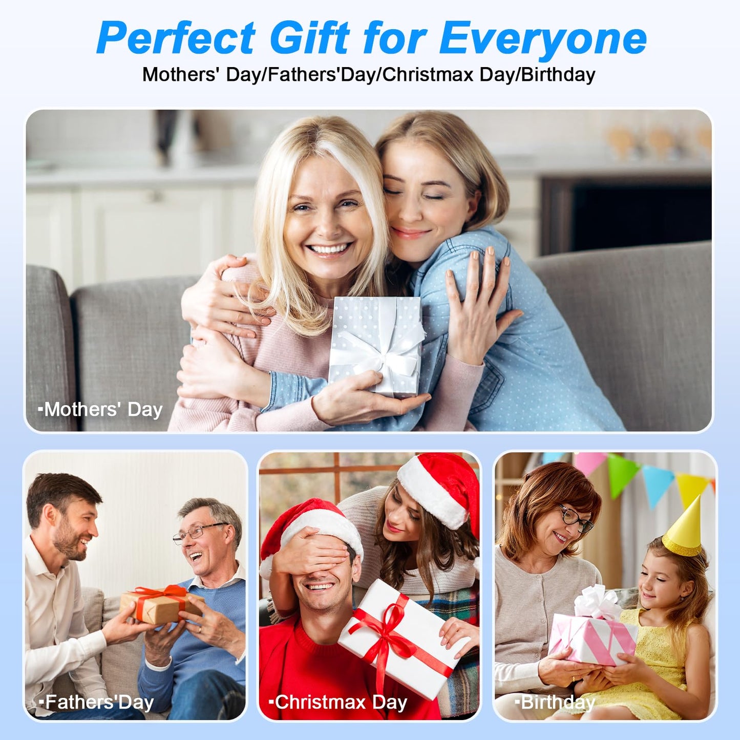 Gifts for Men Women-TechGlow Bluetooth Speaker with Phone Stand and Wireless Charger Compatible with iPhone 16 15 14 13 Pro XS 8 Plus Samsung Galaxy S25 S24 S23 Note 20 Birthday Gift Idea for Mom Dad