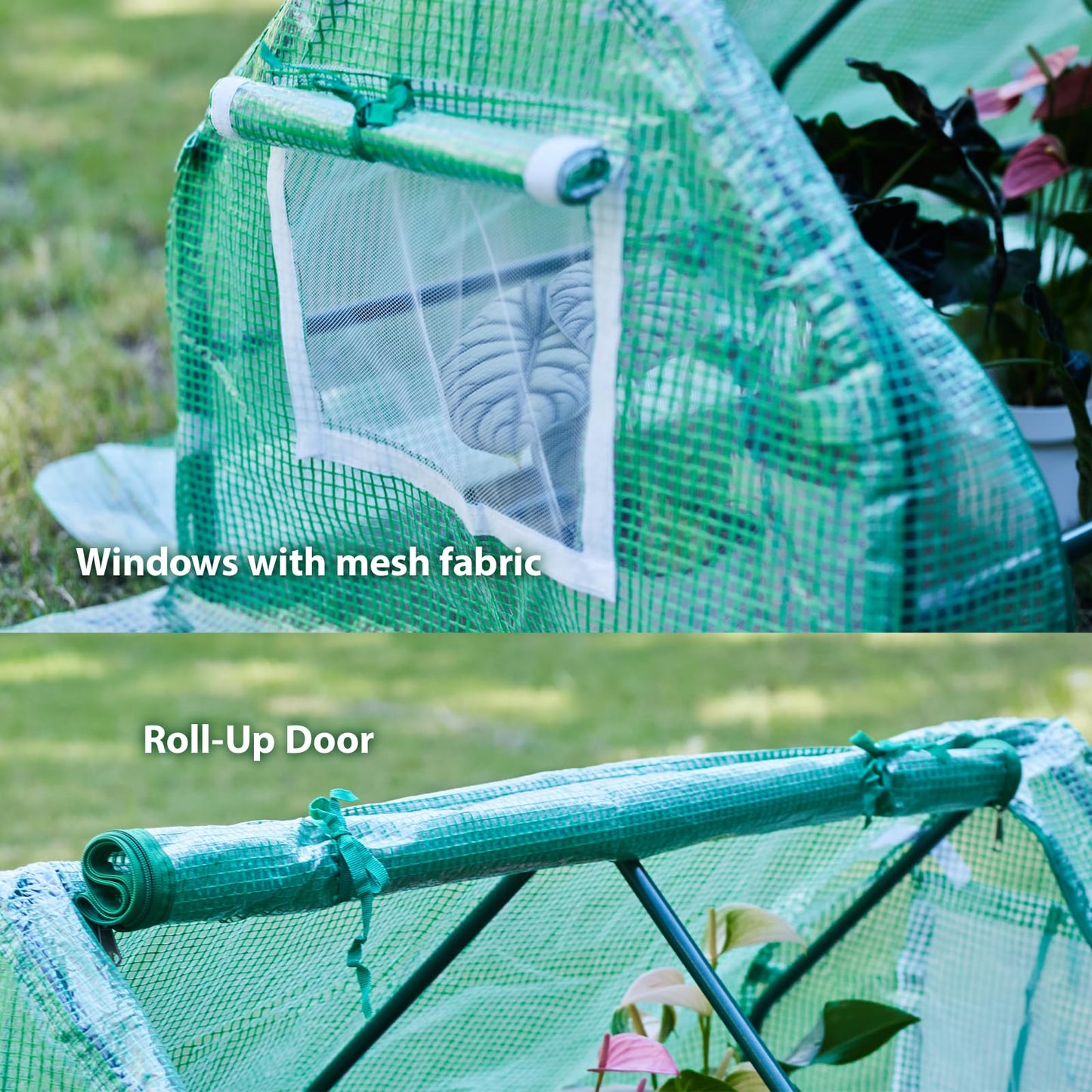 Solayis 47.2" L × 23.6" W × 23.6" H Mini Greenhouse for Indoor Outdoor,Portable Mini Greenhouse, Heavy-Duty PE Plant Cover Tent , Tabletop Greenhouse for Small Plants, Seedling Humidity Dome Green