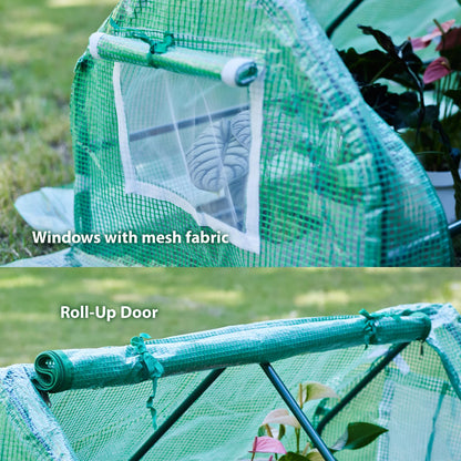 Solayis 47.2" L × 23.6" W × 23.6" H Mini Greenhouse for Indoor Outdoor,Portable Mini Greenhouse, Heavy-Duty PE Plant Cover Tent , Tabletop Greenhouse for Small Plants, Seedling Humidity Dome Green