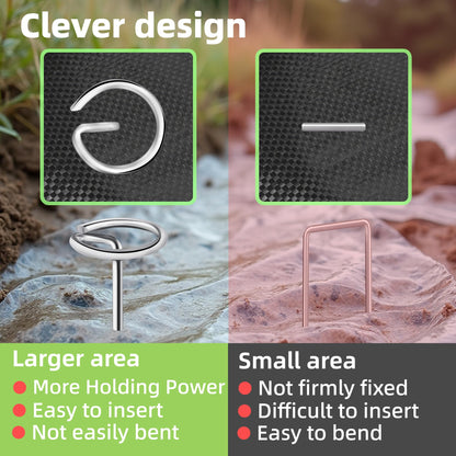 60Pcs Thick 11 Gauge 0.12 in Circle Top Landscape Fabric Pins Hard Holding,6 Inch Galvanized Landscape Fabric Stakes, for Tent, Weed Barrier Fabric, Plant Cover,Landscape Pins Stronger Not Easy Bend