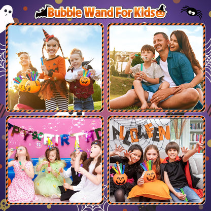 SpringFlower Halloween Party Favor for Kids, 400 Pcs Halloween-Themed Mini Bubble Wands for Halloween Party Favor Supply Goodie Bags Prefilled, Classroom Rewards, Halloween-Themed Toys Gifts for Kids